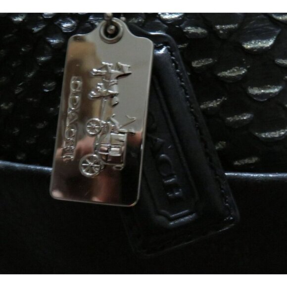 Coach 2013 Madison glitter python Sadie Flap Leather Crossbody Satchel in Black - Picture 7 of 13